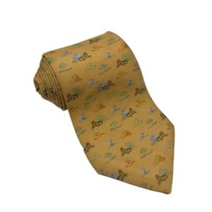 Salvatore Ferragamo Yellow Cheetah Tie